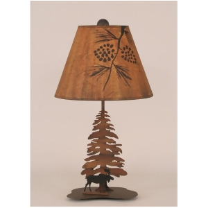 Coast Lamp Rustic Living Iron Moose w/Pine Trees Lamp Charred/Black 12-R39c - All