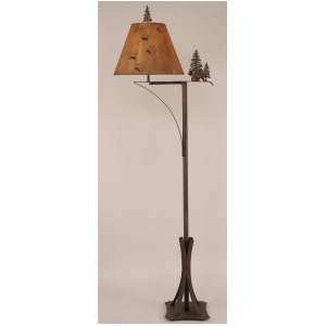Coast Lamp Rustic Arm Floor Lamp w/Walking Bear Pine Trees Sienna 12-R18a - All