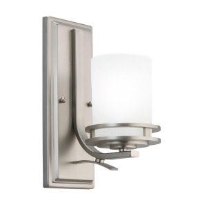Kichler Hendrik Wall Sconce 1Lt Brushed Nickel Satin Etched Opal 5076Ni - All