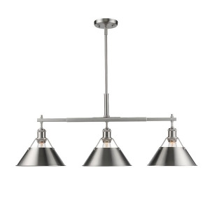 Golden Orwell 3 Light Linear Pendant Pewter Pewter Shade 3306-Lppw-pw - All