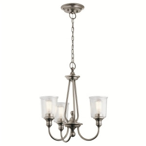 Kichler Waverly Chandelier 3Lt Classic Pewter Clear Seeded 43945Clp - All