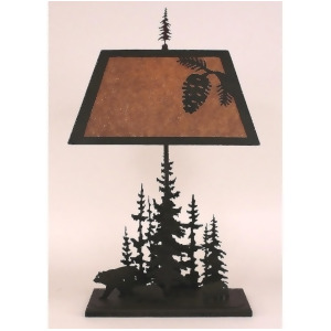 Coast Lamp Rustic Living Rectangle Feather Pine Tree Table Lamp Kodiak 15-R3e - All