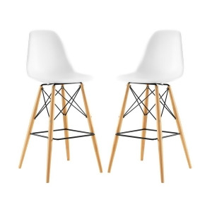 Modway Pyramid Dining Side Bar Stool Set of 2 White Eei-2422-whi-set - All