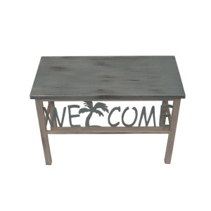 Coast Lamp Coastal Living 24 Wooden Top Bench Palm Cottage/Grey 16-B29d - All