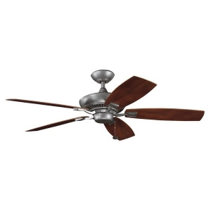 Kichler Canfield Patio 52 Fan Weathered Steel Teak/Medium Walnut 310192Wsp - All