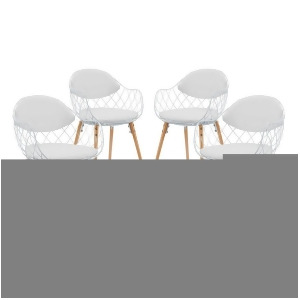 Modway Furniture Basket Dining Set Set of 4 White Eei-2410-whi-whi-set - All