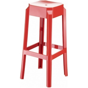 Compamia Fox Polycarbonate Bar Stool Glossy Red Isp037-gred - All