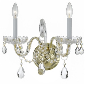 Crystorama Traditional 2 Light Spectra Crystal Chrome Sconce 1032-Pb-cl-saq - All