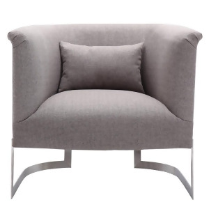 Armen Living Elite Accent Chair Steel/Grey Fabric Lc560chgr - All