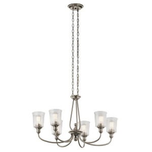 Kichler Waverly Oval Chandelier 6Lt Classic Pewter Clear Seeded 43947Clp - All
