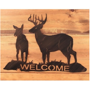 Coast Lamp Rustic Living Iron Buck Doe Welcome Sign Sienna 15-R27a - All