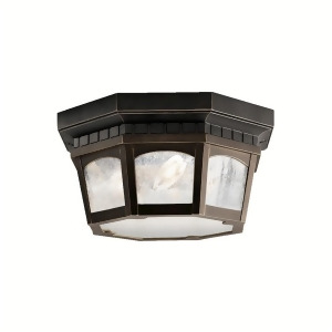 Kichler Courtyard Outdoor Ceiling 3Lt Rubbed Bronze Clear Seeded 9538Rz - All