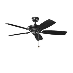 Kichler Canfield Patio 52 Fan Satin Black Satin Black/Non-Rev 310192Sbk - All