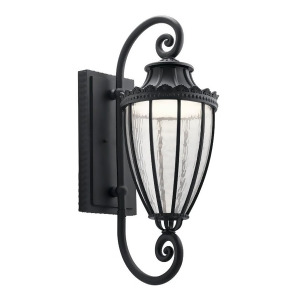 Kichler Wakefield Outdr Wall 1Lt Led 10.5x29.5 Text Black Clear 49753Bktled - All