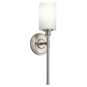 Kichler Joelson Wall Sconce 1Lt Brushed Nickel Satin Etched Opal 45921Ni - All