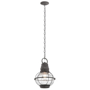 Kichler Bridge Point Outdoor Pendant 1Lt Weathered Zinc Clear Seed 49632Wzc - All