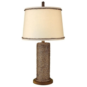 Coast Lamp Coastal Manila Rope Spindle w/Wooden Base Table Lamp Stain 14-B5a - All