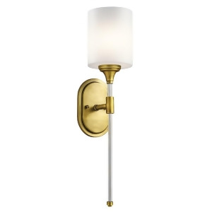 Kichler Theo Wall Sconce 1Lt Natural Brass Satin Etched Cased Opal 43427Nbr - All