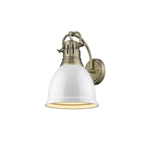 Golden Duncan 1 Light Wall Sconce Aged Brass White Shade 3602-1Wab-wh - All