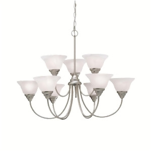 Kichler Telford Chandelier 9Lt Brushed Nickel Alabaster Swirl 2077Ni - All