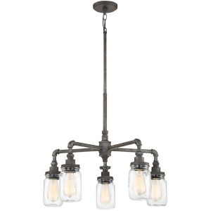 Quoizel Squire 5 Light Chandelier Rustic Black Sqr5005rk - All