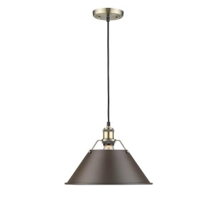 Golden Orwell 1 Lt Pendant 14 Aged Brass Rubbed Bronze Shade 3306-Lab-rbz - All