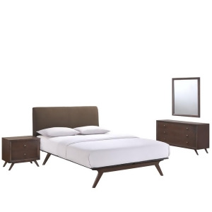 Modway Tracy 4 Pc Queen Bedroom Set Cappuccino Brown Mod-5264-cap-brn-set - All