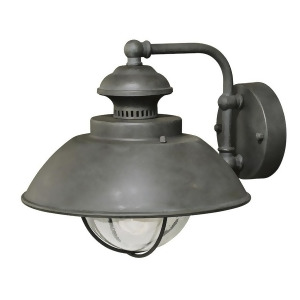 Vaxcel Harwich 1 Light Outdoor Wall Sconce Gray/Seeded Glass T0267 - All