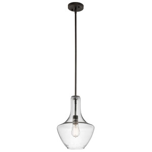 Kichler Everly Pendant 1Lt 10.5x15.25 Olde Bronze Clear Seeded 42141Ozcs - All