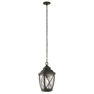 Kichler Tangier Outdoor Pendant 1Lt Olde Bronze Clear Seeded 49844Oz - All