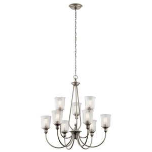 Kichler Waverly Chandelier 9Lt Classic Pewter Clear Seeded 43948Clp - All
