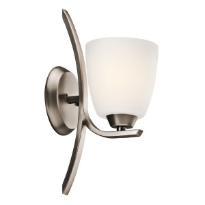 Kichler Granby Wall Sconce 1Lt Brushed Pewter Satin Etched Opal 45358Bpt - All