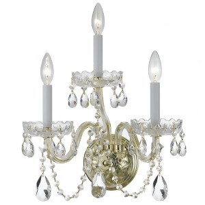 Crystorama Traditional 3 Light Clear Crystal Chrome Sconce 1033-Pb-cl-mwp - All