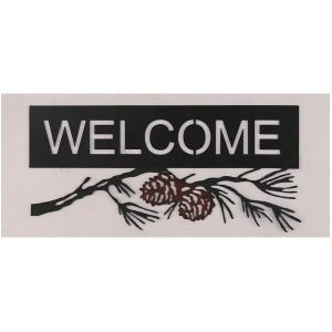 Coast Lamp Rustic Living Iron Pine Cone Branch Welcome Sign Outland 15-R22c - All