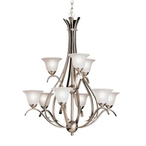 Kichler Dover Chandelier 9Lt Brushed Nickel Etched Seeded 2520Ni - All