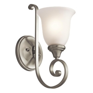 Kichler Monroe Wall Sconce 1Lt Brushed Nickel Satin Etched 43170Ni - All