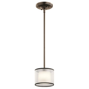 Kichler Tallie MIni Pendant 1Lt Mssn Brz Lt Umb Organza Etch Wht 43152Miz - All