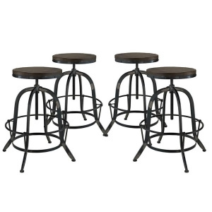 Modway Furniture Collect Bar Stool Set of 4 Black Eei-1607-blk-set - All