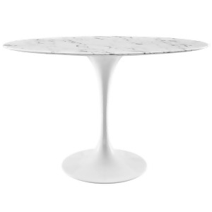 Modway Lippa 48 Oval Artificial Marble Dining Table White Eei-2021-whi - All
