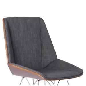 Armen Living Pandora Chair Chrome/Walnut Wood/Charcoal Fabric Lcpachwach - All