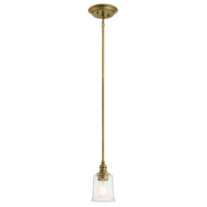 Kichler Waverly Mini Pendant 1Lt Natural Brass Clear Seeded 43949Nbr - All