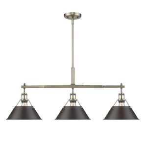 Golden Orwell Linear Pendant Aged Brass Rubbed Bronze Shade 3306-Lpab-rbz - All