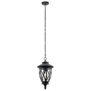 Kichler Admirals Cove Outdoor Pendant 1Lt Black Clear Seeded 49850Bkt - All