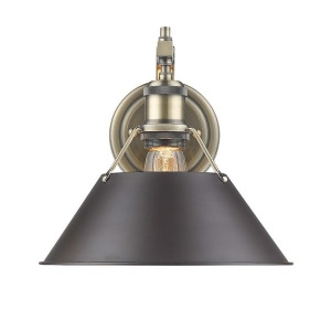 Golden Orwell 1 Lt Wall Sconce Aged Brass Rubbed Bronze Shade 3306-1Wab-rbz - All
