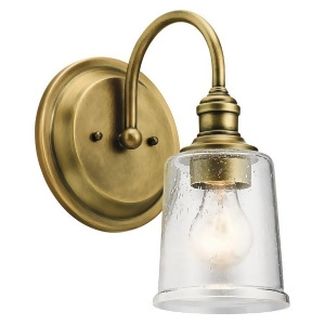 Kichler Waverly Wall Sconce 1Lt Natural Brass Clear Seeded 45745Nbr - All