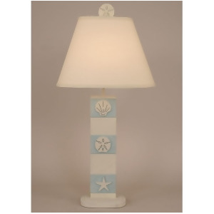 Coast Lamp Coastal Living 3-Panel Multi Shell Table Lamp Cottage/Grey 13-B7c - All