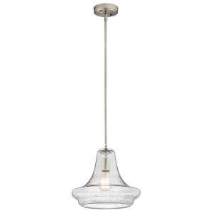 Kichler Everly Pendant 1Lt 12.5x11.25 Brushed Nickel Clear Seeded 42328Nics - All