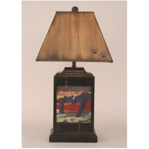 Coast Lamp Rustic Living Bead Board Pot Lamp Bear Cubs Canoe Black 12-R18d - All