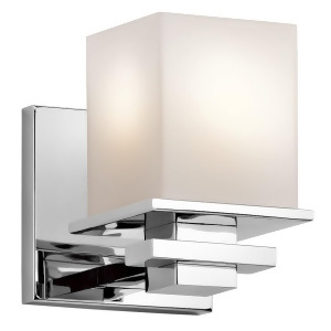 Kichler Tully Wall Sconce 1Lt Chrome Satin Etched Cased Opal 45149Ch - All