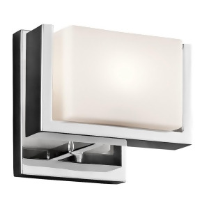 Kichler Keo Wall Sconce 1Lt Halogen Chrome Satin Etched Cased Opal 45601Ch - All
